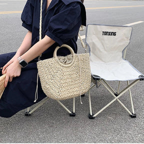 Bolsa Feminina de Palha para Praia com Fechamento Interno tipo Saco - E-books + Frete Grátis